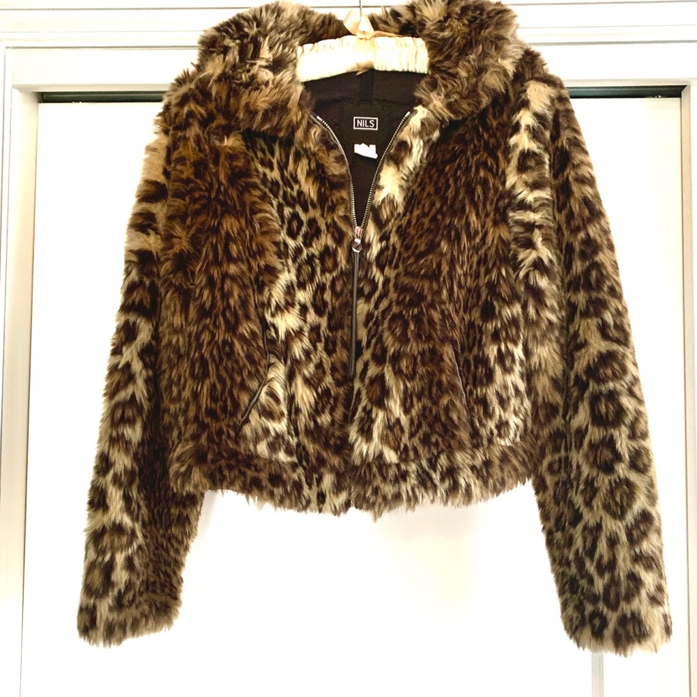NILS Brand Leopard Print Faux Fur Ski/Winter Coat